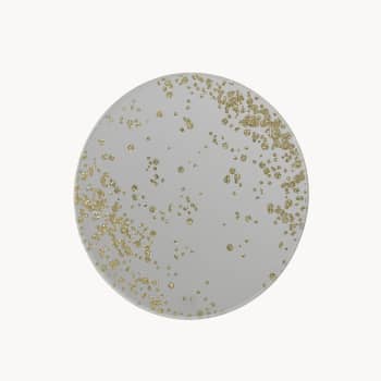 Bandeja portavelas cristal purpurina plata Ø10 cm