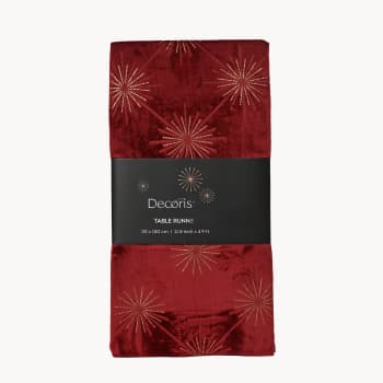 Camino de Mesa Granate Copos de Nieve 40x140 cm