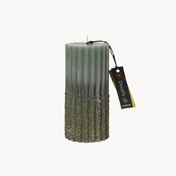 Vela verde purpurina 7×15 cm