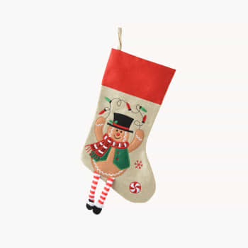 Calcetín Navideño Elfo o Jengibre Patas Largas 25x40 cm - Surtido 2