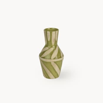 Jarrón de Terracota con Rayas Diagonales Lima Decoris Ø11x21 cm