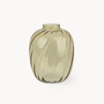 Jarrón de Cristal Ámbar con Torsión Decoris Ø17x21,5 cm