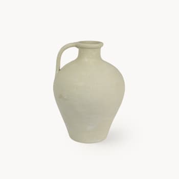 Jarra de Terracota Crema Mate con Asa Decoris Ø28x37 cm
