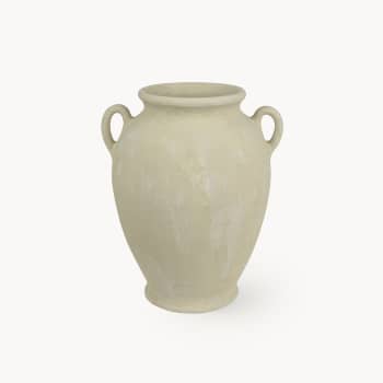 Ánfora de Terracota Crema Mate con Dos Asas Decoris Ø28x37 cm