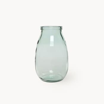 Jarrón Tarro de Cristal Reciclado Transparente Decoris Ø18x28 cm