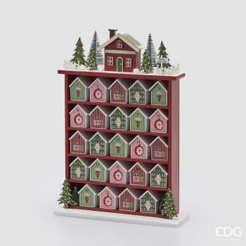 Calendario de Adviento casitas 38,5 cm