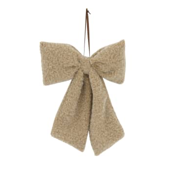 Colgante de lazo de tela beige de 40 cm