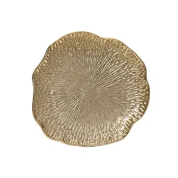 Plato decorativo de aluminio dorado Ø38 cm