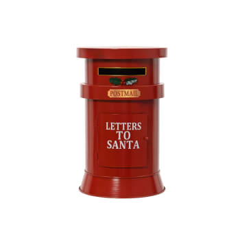 Figura de buzón Letters to Santa de metal rojo