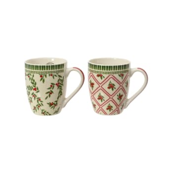 Mug de bayas rojo y verde 10,5 cm