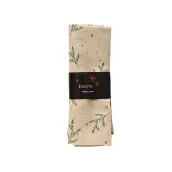 Mantel de ramitas beige 140×250 cm