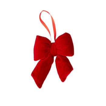 Lazo de terciopelo rojo para árbol de Navidad 20 cm