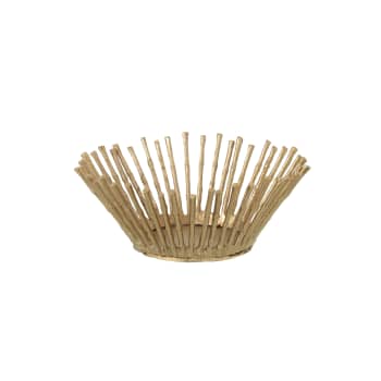 Cuenco decorativo de palitos dorado Ø38×15 cm
