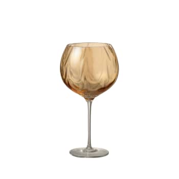 Copa de vino irregular ámbar Ø11,5×21 cm