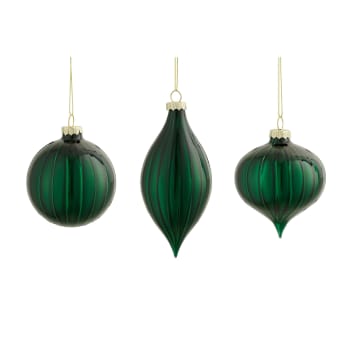 Colgante ornamental en relieve verde Ø8 cm