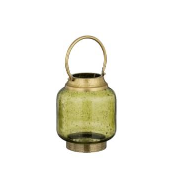 Farol Yiva verde antiguo Ø18×23 cm