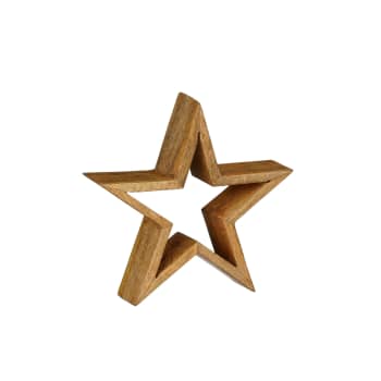 Estrella decorativa marrón claro 25×25×6 cm
