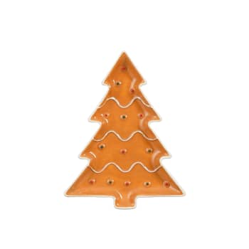 Fuente de galleta de jengibre con forma de abeto