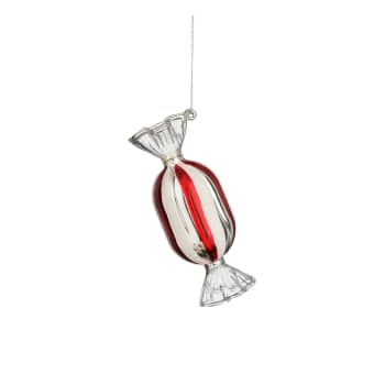 Colgante caramelo de cristal rojo y transparente