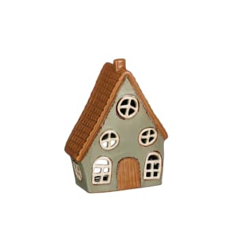 Casa decorativa gris 8,5×14×18,5 cm