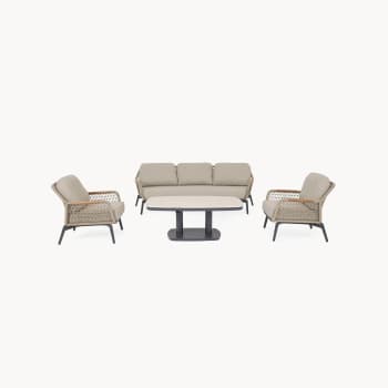 Conjunto de jardín Bizzotto EULERO de teca antracita