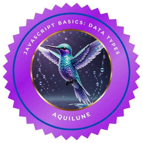 JavaScript Basics: Intro to Data Types badge