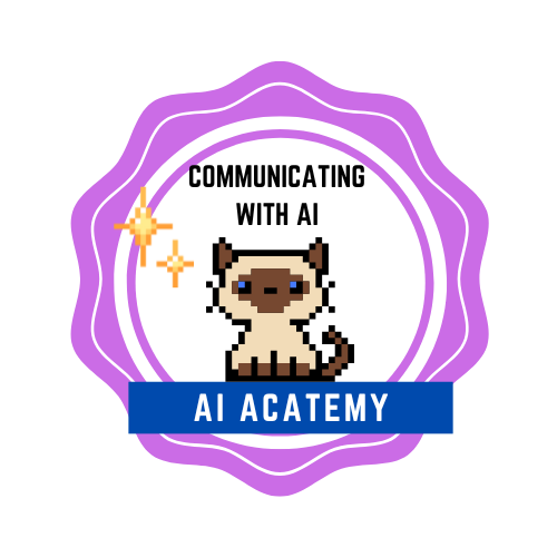 Communicating with AI badge