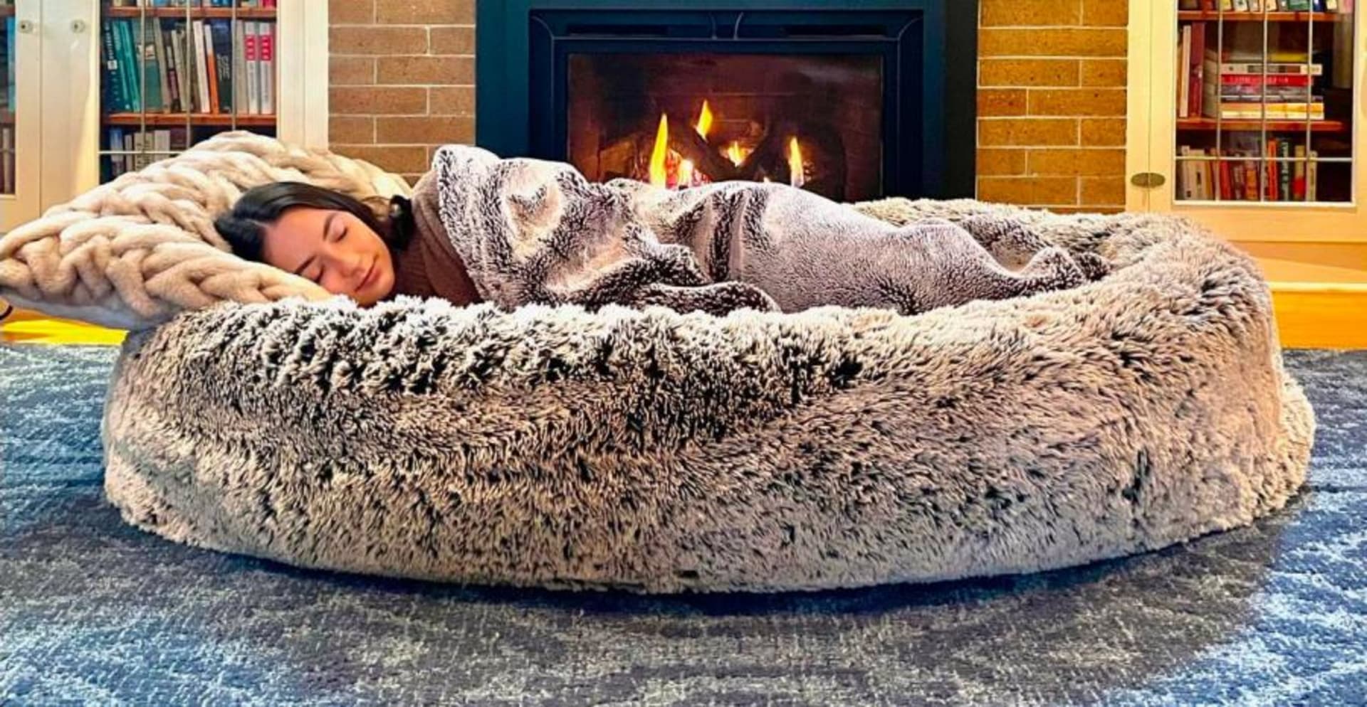 Big fluffy dog bed shop