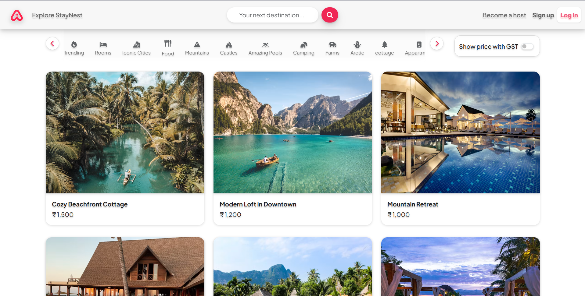 StayNest – Property Listing Platform