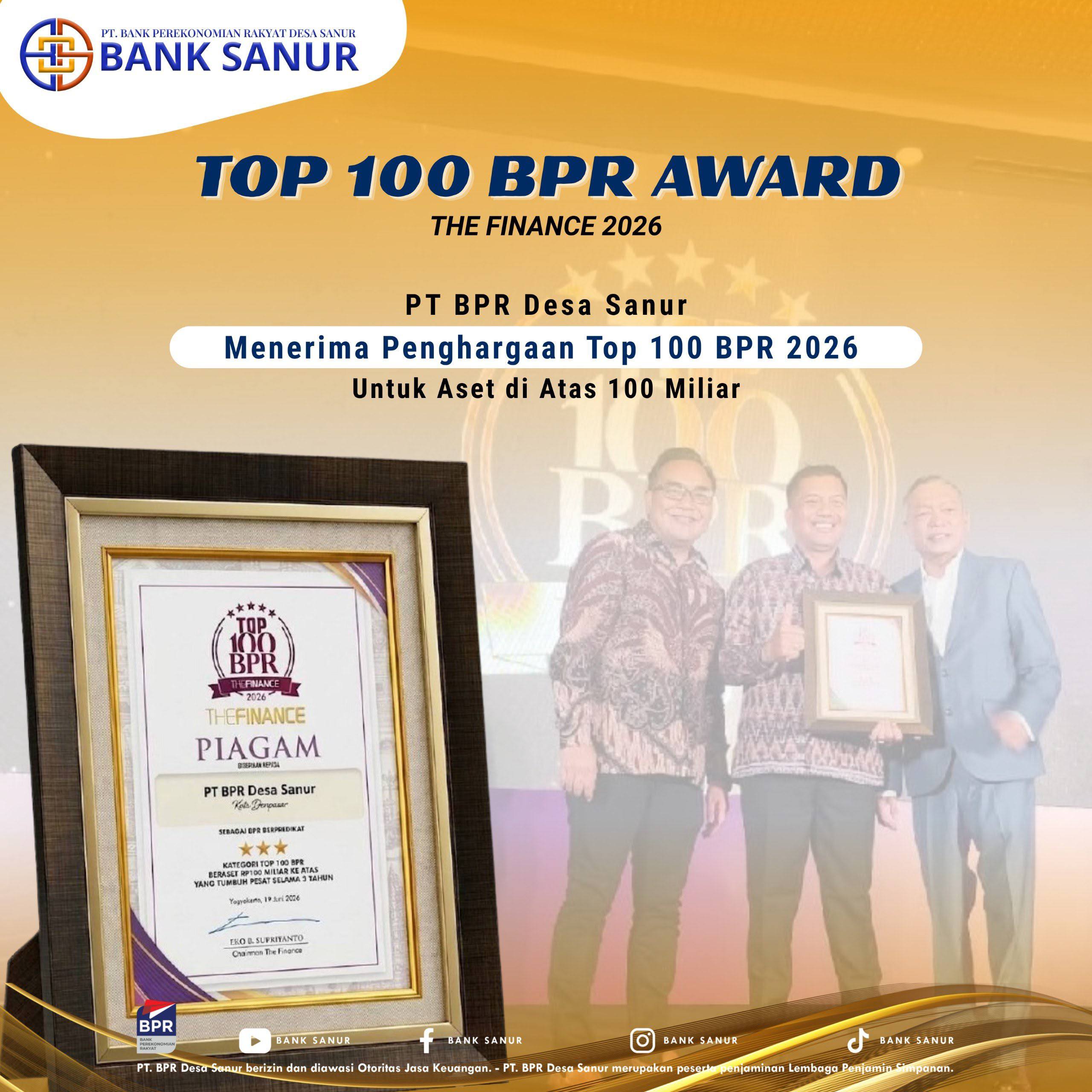 PT BPR Desa Sanur Raih Penghargaan Top 100 BPR Award 2026