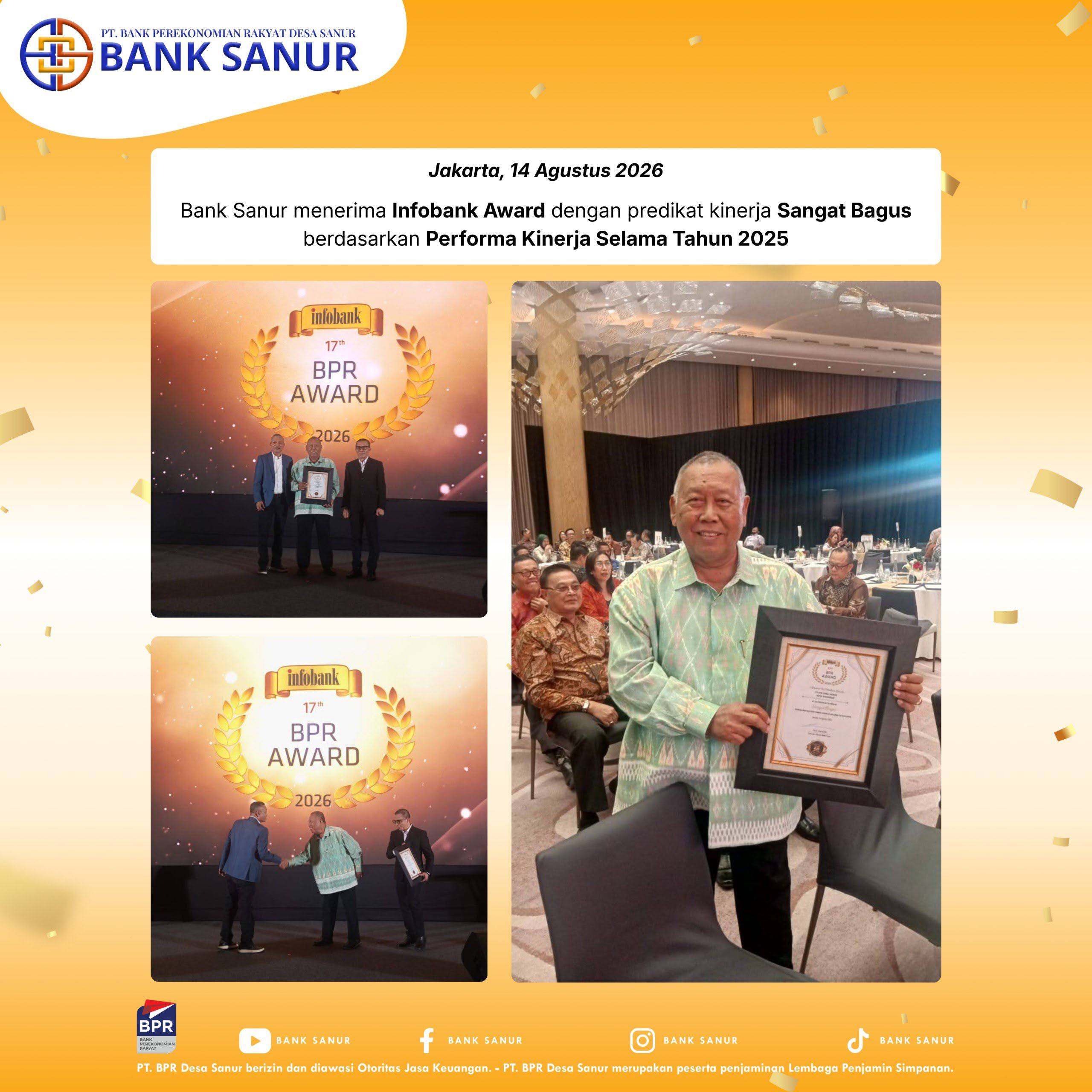 Bank Sanur Raih Penghargaan Infobank Award 2026 dengan Predikat Kinerja "Sangat Bagus"