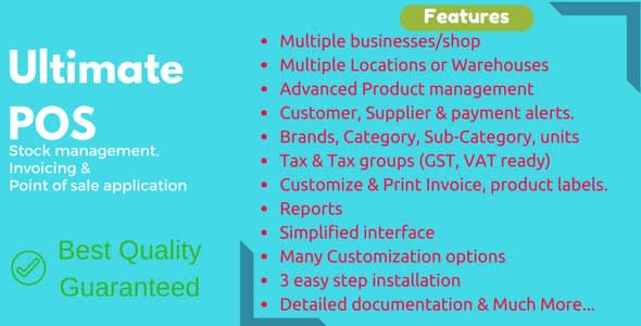Ultimate POS v3.4 – Best Advanced Stock Management, Point of Sale & Invoicing application – nulled July 11, 2020