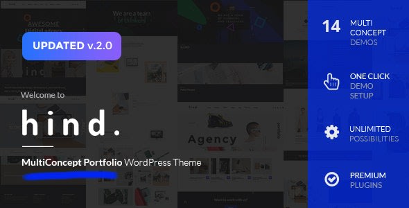 Hind v2.0.6 - Multi-Concept Portfolio & Photography WordPress Theme April 14, 2020 Hind v2.0.6 - Multi-Concept Portfolio & Photography WordPress Theme