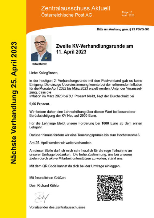 Zweite KV-Verhandlungsrunde am 11. April 2023