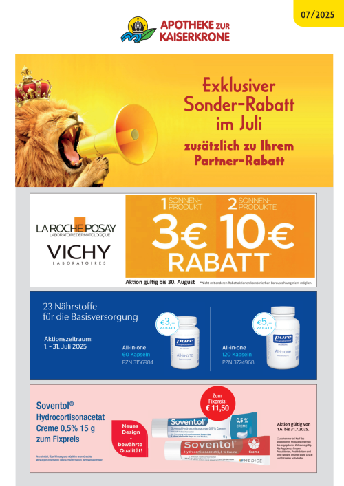Vorteilsrabatt 22,5 Prozent bei der Apotheke zur Kaiserkrone