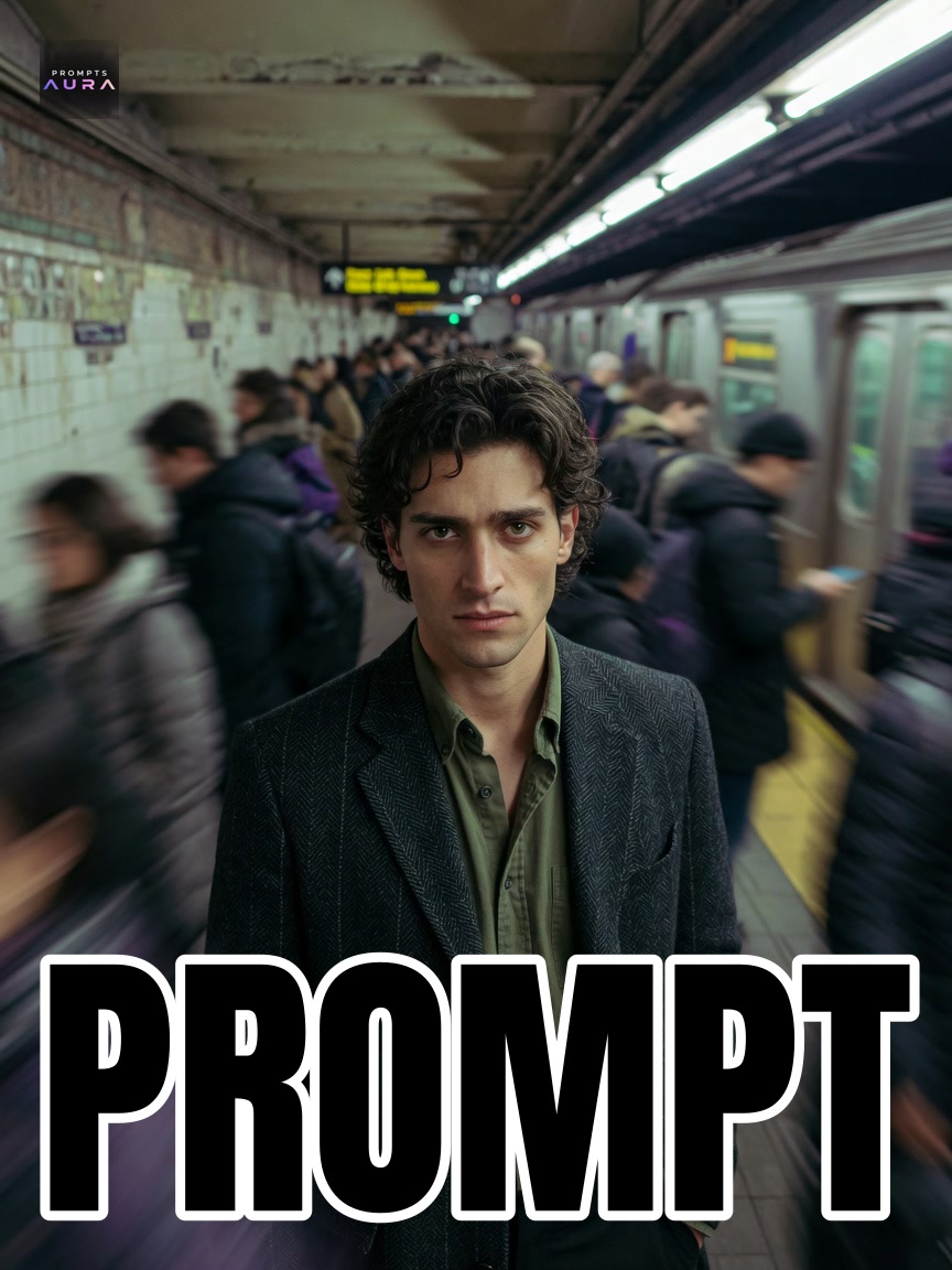 Frozen Subway Crowd Portrait