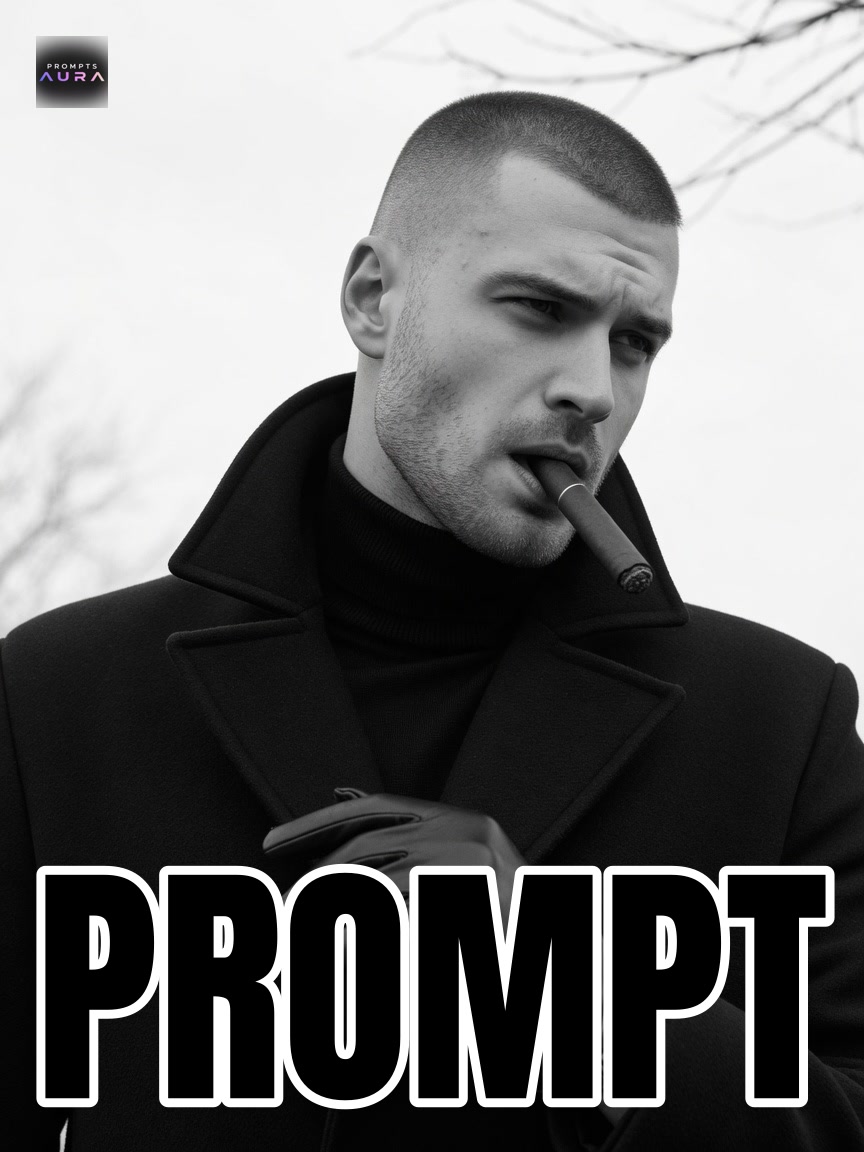 Black and White Cigar Coat Portrait