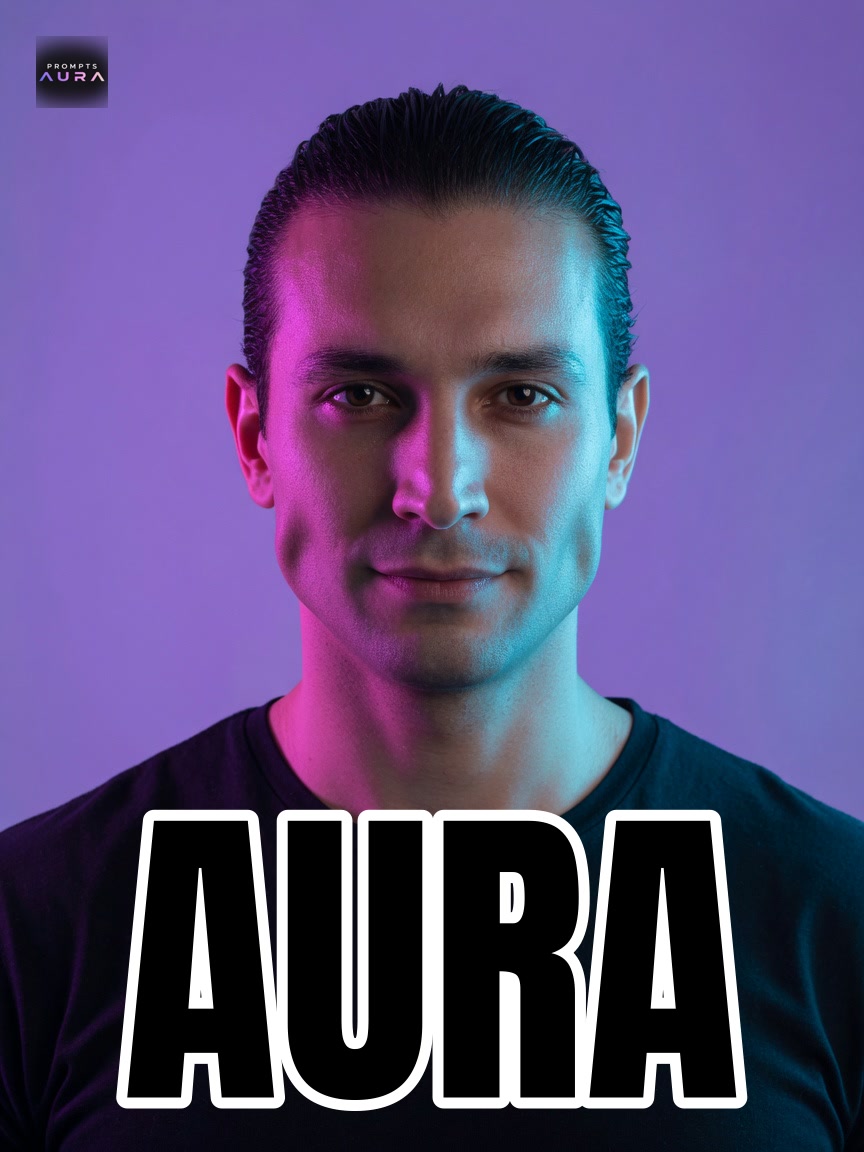 Neon Purple Cinematic Studio Portrait
