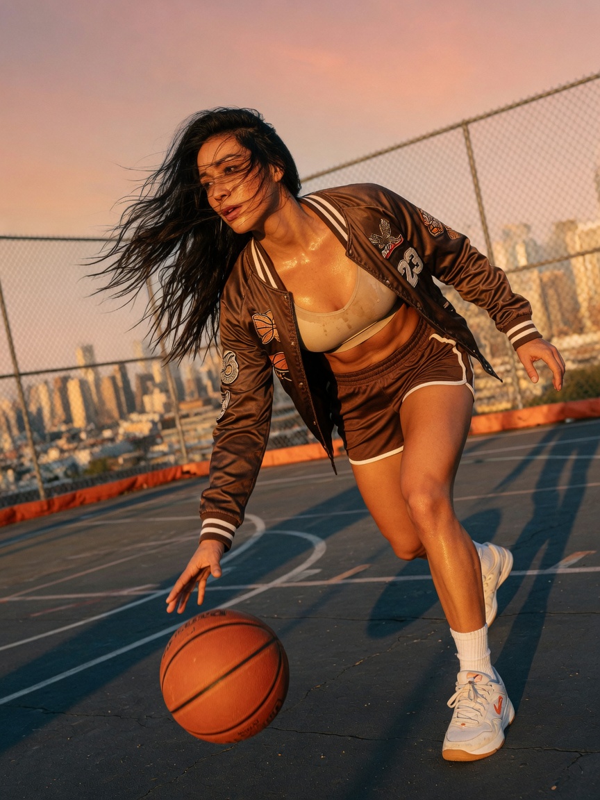 Rooftop Basketball Golden Hour