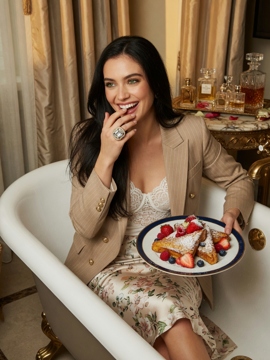 Bathtub Paris Breakfast Editorial