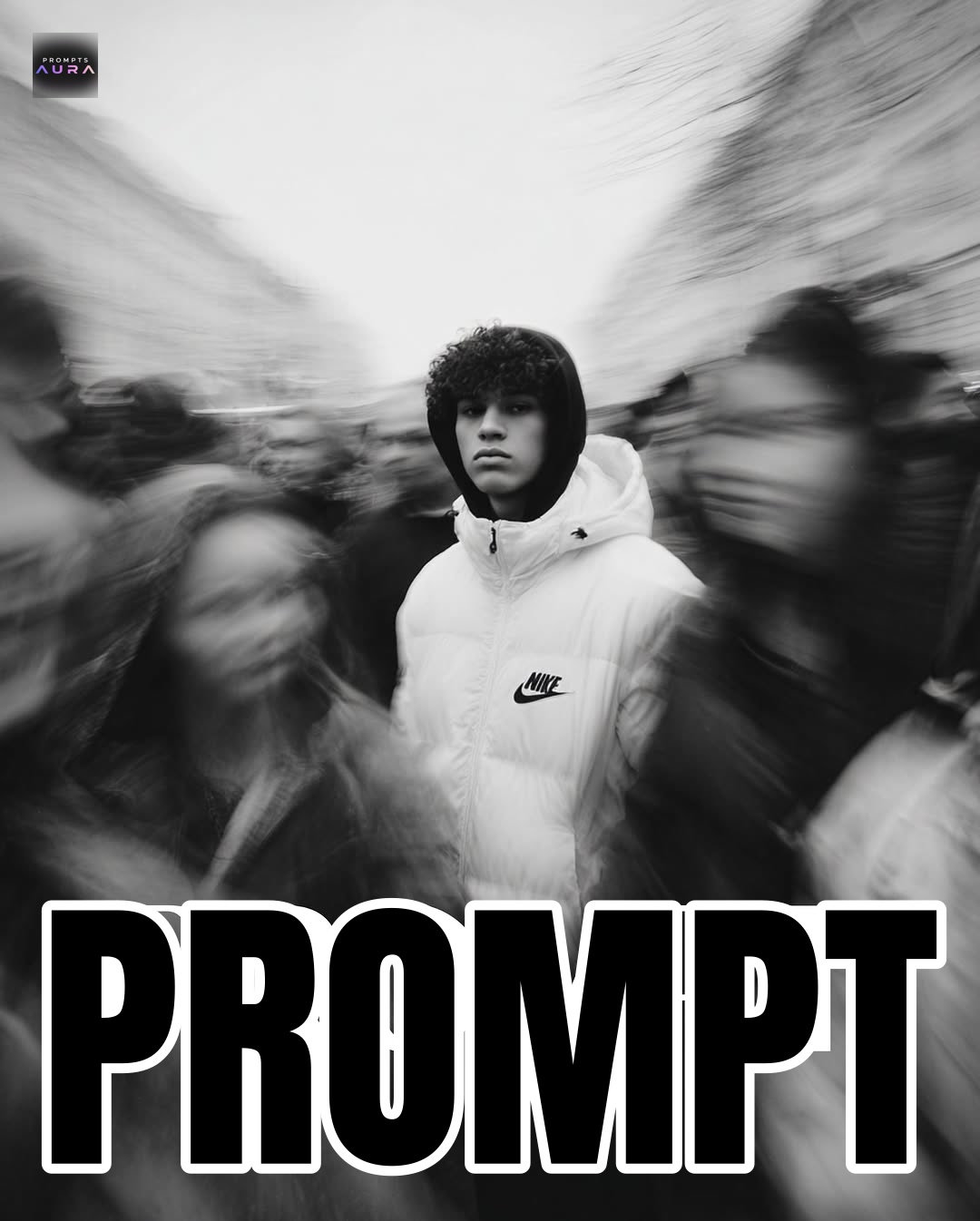 Monochrome Crowd Isolation Portrait