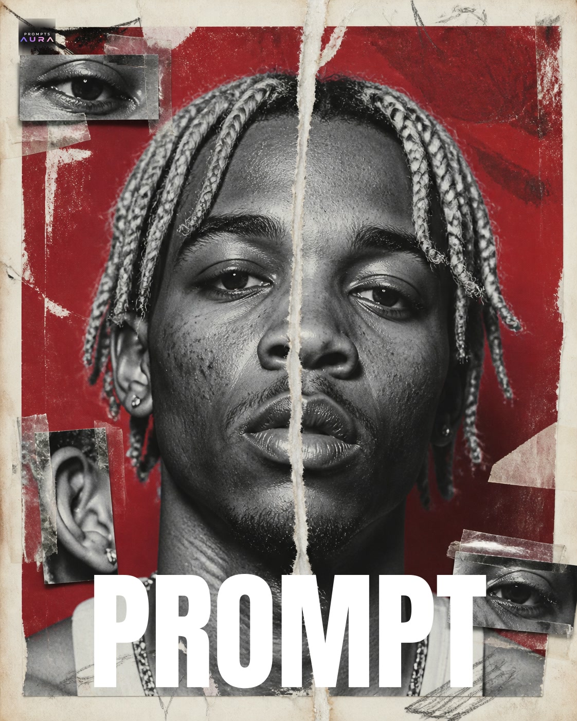 Torn Poster Blonde Dreads Portrait