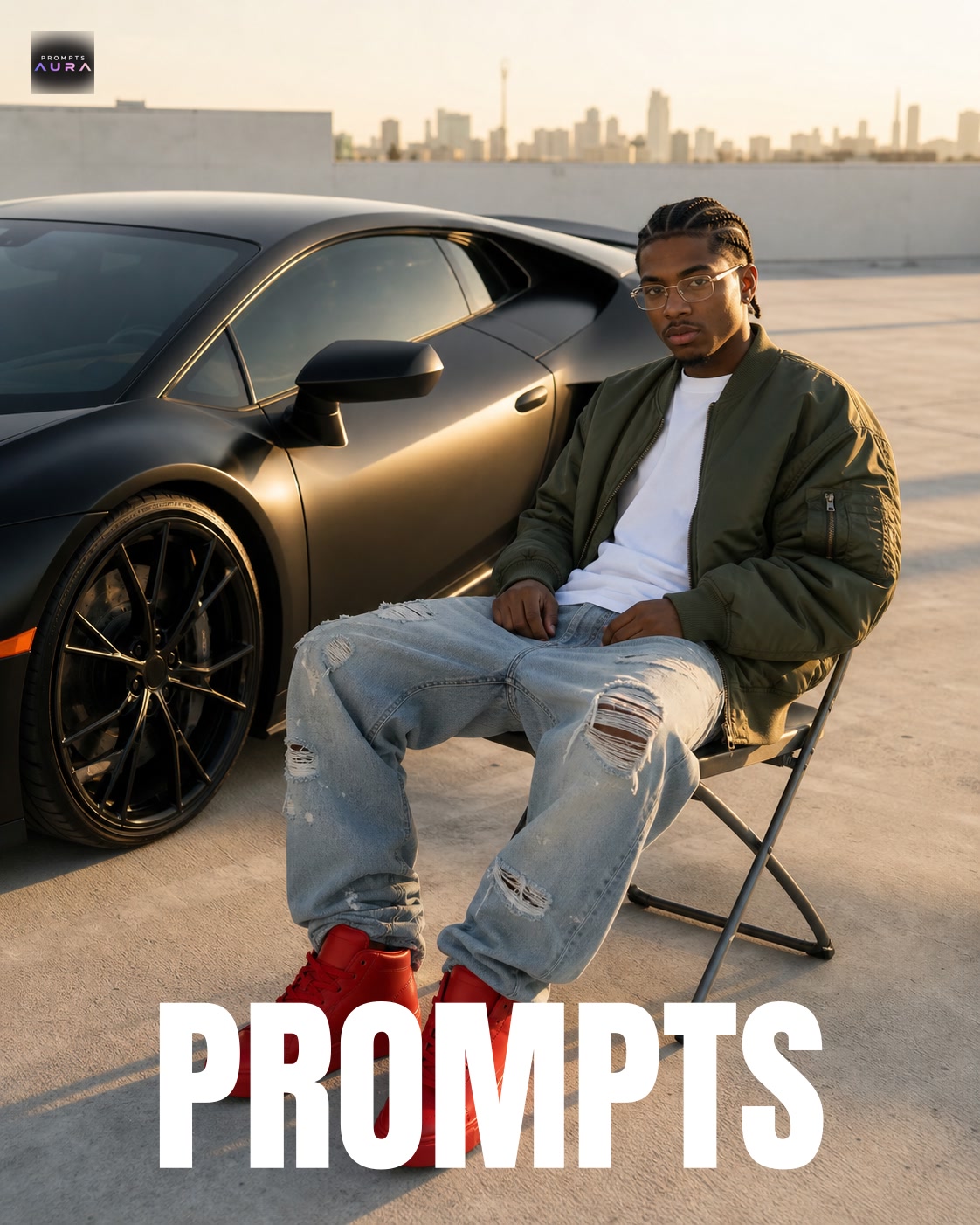 Matte Black Supercar Streetwear Editorial