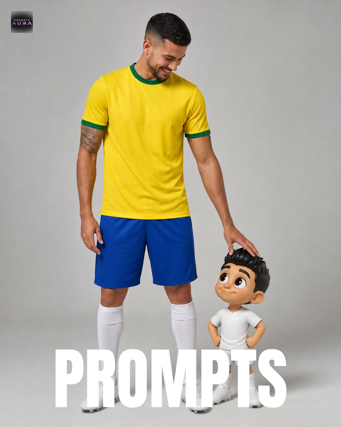 Football Star with Mini Character Twin