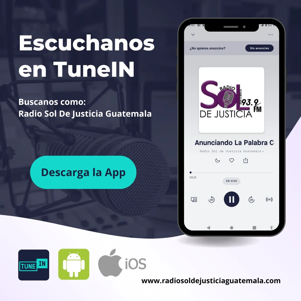 Escucha Radio Sol De Justicia Guatemala en TuneIn Radio