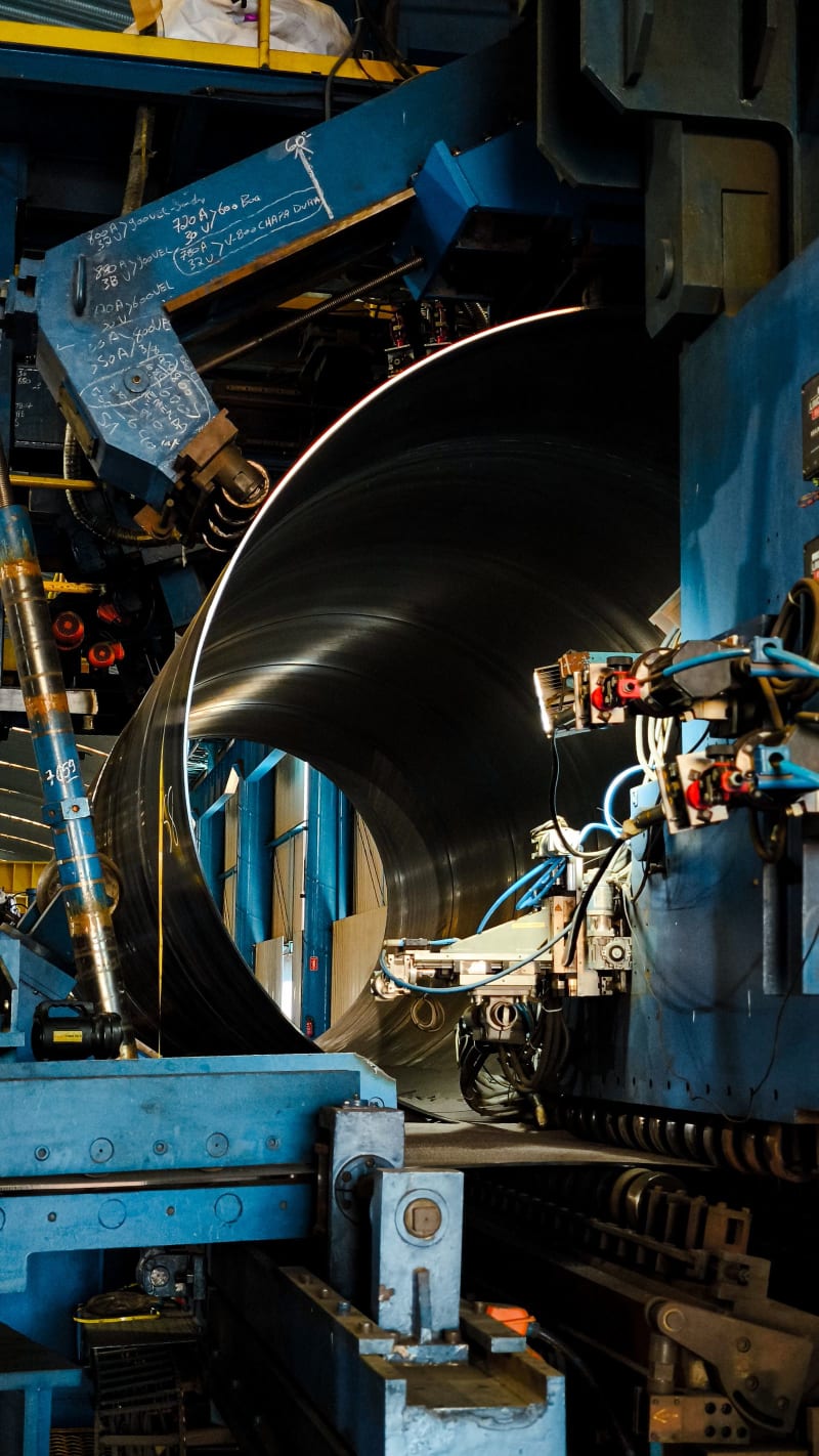 Heavy steel pipe fabrication before hot-dip galvanizing, Karachi Galvanizing & Engineering