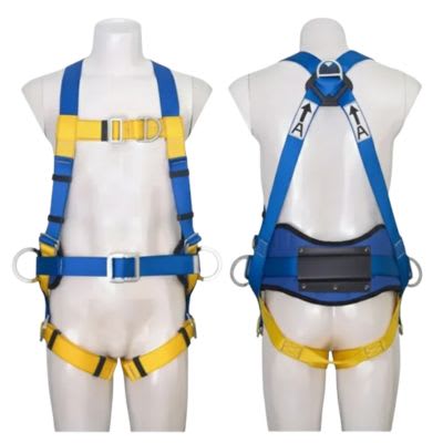 PROTECTA FIRST 4D-RING FALL ARREST WORK POSITIONING & CLIMBING WITH SHOCK ABSORBER DOUBLE LANYARD FULL BODY HARNESS