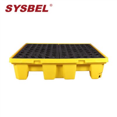 SYSBEL SPP104-2 Polyethylene 4-Drum Spill Containment Pallet Heavy Duty Chemical and Oil Drum Platform