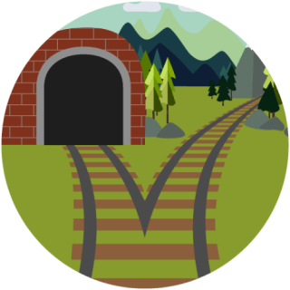 VPN split tunneling: Picture train tracks branching in two directions, one into a tunnel, the other not.