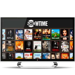 Showtime programs on a computer monitor.